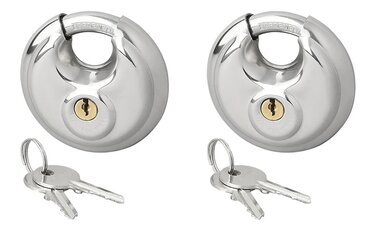 Discus lock 70mm 2 pieces keyed alike