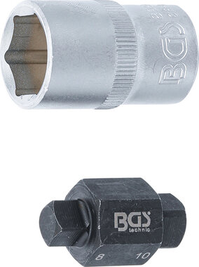 Oil Drain Plug Socket, 4-pt., 8 & 10 mm