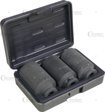 Drive Shaft Socket Set 3-pcs 1/2 CRMO bi-hex 30-36 mm