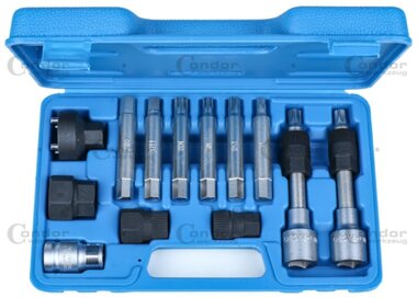 Alternator Tool Set for Free-Wheel Drive Pulleys 13-pcs