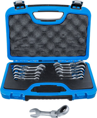 Ratchet Combination Wrench Set short adjustable 8 - 19 mm 12 pcs