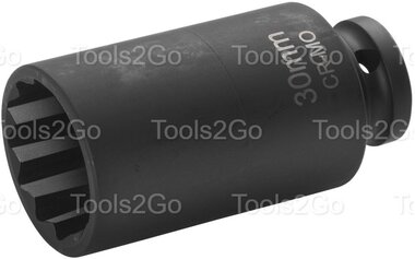 Drive Shaft Socket 1/2, CrMo bi-hex 30mm