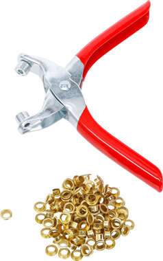 Eyelet Pliers with 100 Round Eyelets 5.0mm