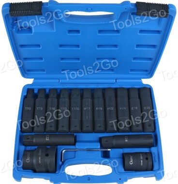 Impact Bit Set for Trucks 16-pcs 3/4+1 CrMo