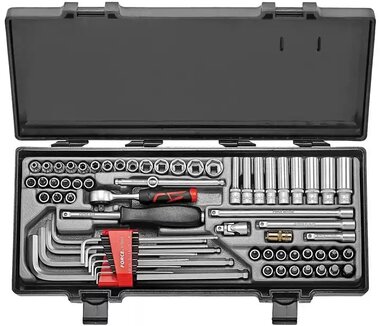 Socket set 6-sided combination 65-piece