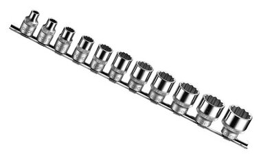 3/8 Socket set 6-sided SAE 11-piece