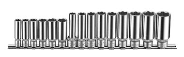 Socket set flank 6-sided 3/8, 15-piece