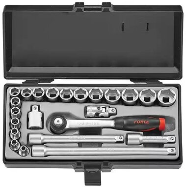 Socket set Corrugated profile 3/8, 23-piece