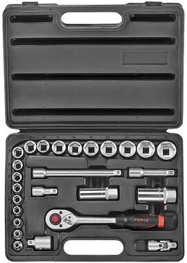 Socket set Corrugated profile 3/8, 26-piece