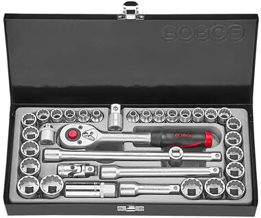 Socket set 6-sided flank 3/8, 35-piece (S&M)