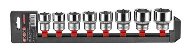 Socket set 12-sided 1/2, 8-piece