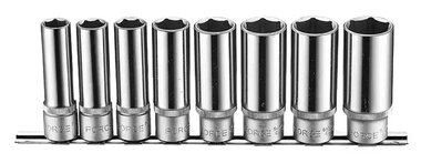 Socket set long 12-sided 1/2, 8-piece