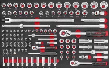 Sockets Combination Set 1/4 & 3/8 & 1/2, 128-piece