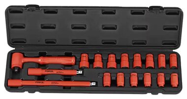 3/8 VDE sockets set 12-sided 17-piece