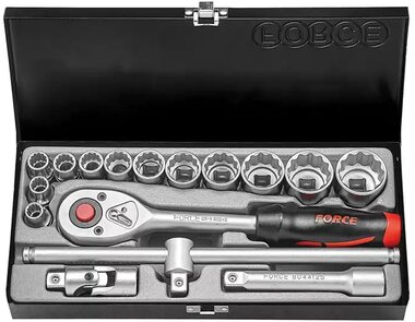 Corrugated 1/2 socket set 16-piece