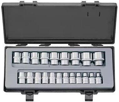 1/2 Corrugated profile socket set 21-piece