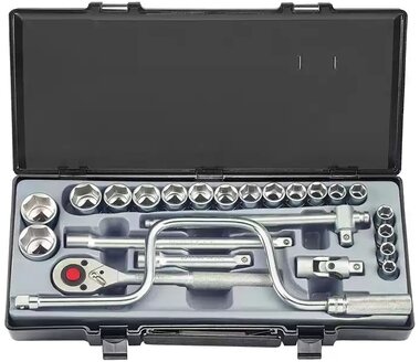 Socket set 6-sided 1/2, 24-piece (SAE)