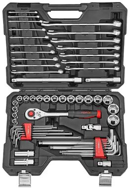 Socket set 6-sided 1/2 combination set 62-piece