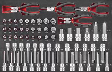 Socket wrench set & lock spring pliers 1/2 - 64-piece (EVA)