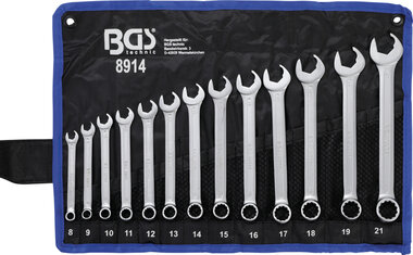 Combination Spanner Set Open End with Ratchet Function 8 - 21 mm 13 pcs.