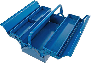 Metal Tool Box empty 420 x 200 x 150 mm 3 Compartments