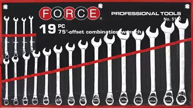 Insert wrench set 75° bent 19-piece