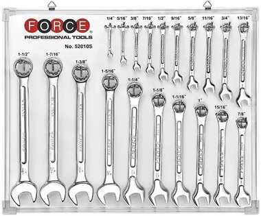 Combination wrench (SAE) (white board and hooks) 20-piece