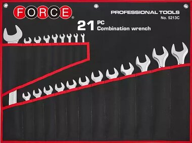 Combination wrench set 21-piece
