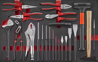 Pliers and hammer chisel set 22-piece (EVA)