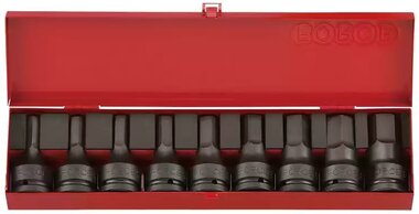 3/4 DR. Hexagon impact nut cap 9-piece (SAE)