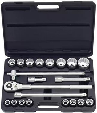 3/4 Socket set 12-sided 21-piece (SAE)