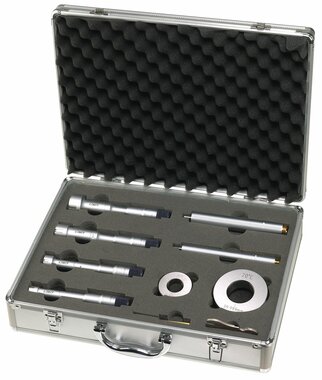 Set of three-point indoor micrometers with setting ring 50-100mm
