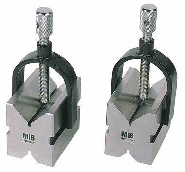 Pair of v-blocks with tension brackets din 876/0 - 5-32mm