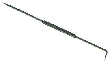 Scratching pen with straight and curved tip 250mm - steel top