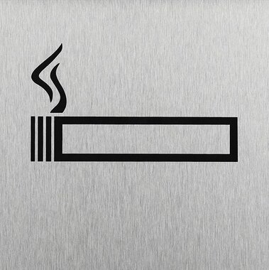 Aluminium door sign pictogram smoking allowed 120x120mm