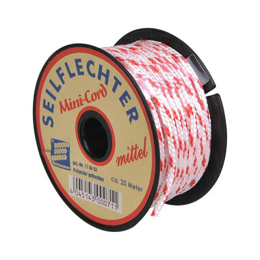 Minicord Polyester, 3mm, 20m, braided, assorted
