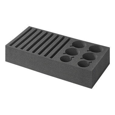Crockery holder made of soft foam for plates and cups