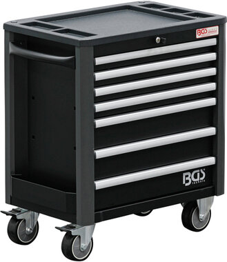 7-Drawer Workshop Trolley PRO, empty, low total height