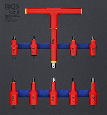 Tool Tray 2/3: VDE Bit Socket Set (3/8) / (1/2) Drive Internal Hexagon 4 - 10 mm 10 pcs