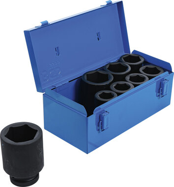 Impact Socket Set, Hexagon, deep 25 mm (1) drive 27 - 50 mm 8 pcs