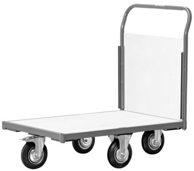 Transport trolley large 360° 1 end wall 500kg