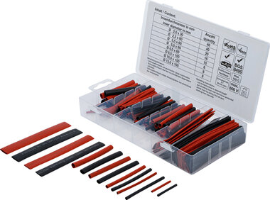 Shrink tube assortment | Red / Black | 150 pcs.