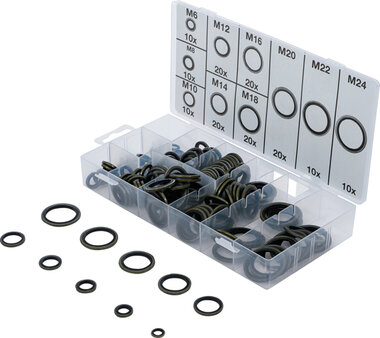 Seal Ring Assortment Metal with Rubber sealing Bead 150 pcs