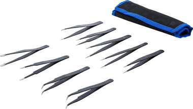 Stainless Steel Tweezers Set 9 pcs