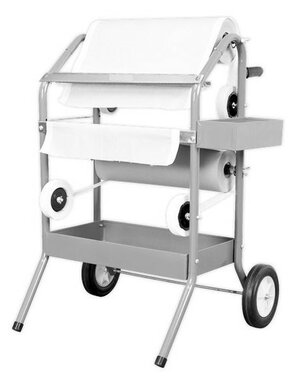 Masking paper trolley for 2 rolls