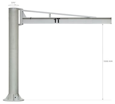 Column jib crane manual 1 tonne boom length 3m
