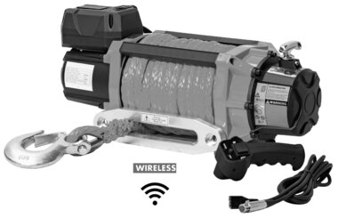 Winch 12V 8164 kg 22m synthetic cable wireless remote control