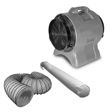 Extractor fan 300 mm - 750 w with hose and filter bag