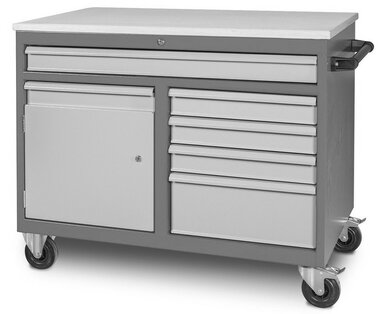 Mobile worktable 5 drawers 1 cabinet