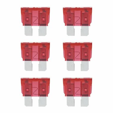Standard plug-in fuses 10A red 6 pieces